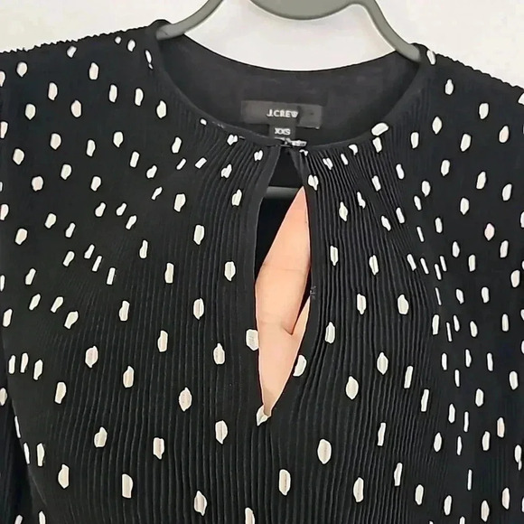 J. Crew pleaded Ruffled peplum top  with polka dot - Picture 3 of 9